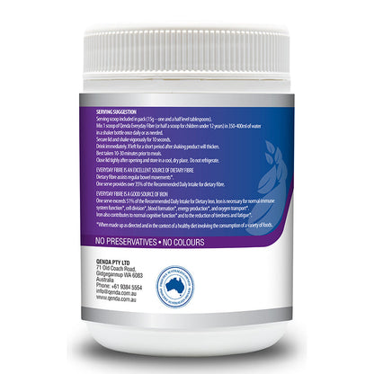 White container with a purple instruction label on a white background