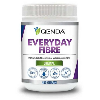 Qenda Everyday Fibre supplement container on a white background