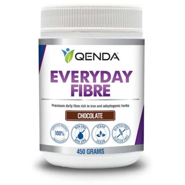 Qenda Everyday Fibre supplement container with white background